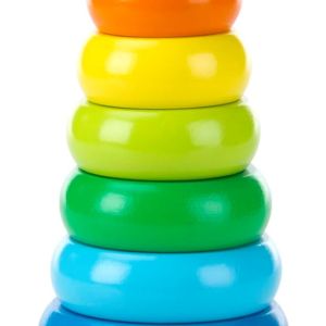Rainbow Stacker Wooden Ring Educational Toy - Wooden Stacking Rings, Stacker Toys for Toddlers Ages 2+