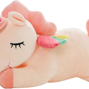 Unicorn Stuffed Animal, Soft Unicorn Plush Hugging Pillow Toy Gifts for Kids (Pink, 19.6 in)
