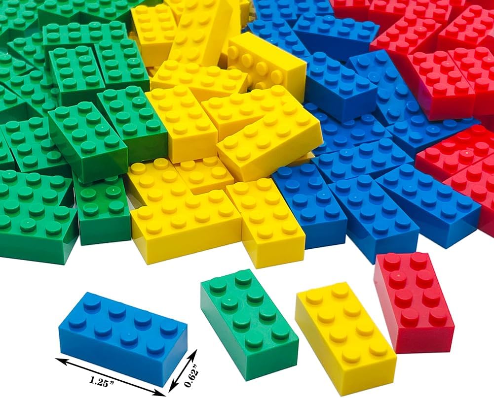 120Pieces Classic Building Bricks Blocks Toy Set 2x4 Building Basic Bricks Parts and Pieces Compatible with Major Brands Creative Construction Toys for Kids 6+ (Red, Yellow, Blue, Green) - Image 2
