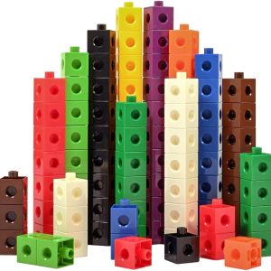 Linking Cubes | Set of 100 | Connecting and Counting Snap Blocks for Construction and Early Math | For Preschool and Elementary Aged Kids