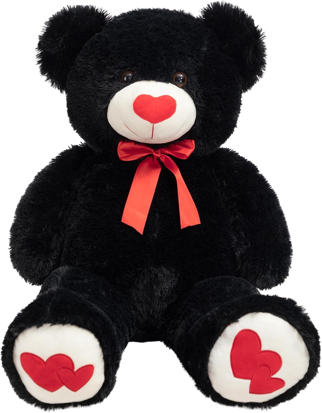 Big Teddy Bear Stuffed Animal Large Bear Plush with Red Heart for Girlfriend and Kids Holiday Toy Gift 36 inch Black