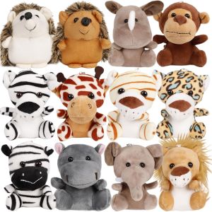 Small Stuffed Animals Bulk, 12 Pieces Cute Plushies, 4.5 Inch Mini Plush Toys, Treasure Box Toys for Classroom, Party Favors for Kids, Plush Keychain, Claw Machine Prizes